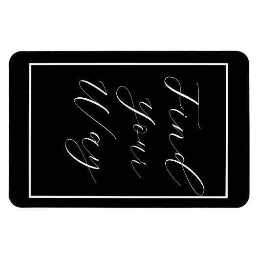 'Finde deinen Weg' Phrase White Script Magnet (Horizontal)