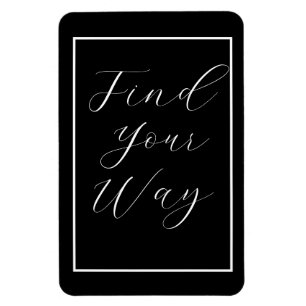 'Finde deinen Weg' Phrase White Script Magnet