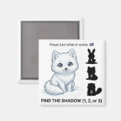 Finde den Schatten – Arktischer Fuchs Lernmagnet Magnet (Vorderseite/Rückseite)