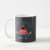 Finde dich selbst lustige Meditation Kaffeetasse (Links)