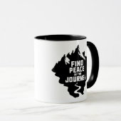 Finde Frieden auf der Reise Bergdesign Tasse (VorderseiteRechts)