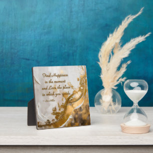 Finde Glück im Moment... Lee Hiller Quote Fotoplatte