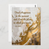 Finde Glück im Moment... Lee Hiller Quote Postkarte (Vorne/Hinten)