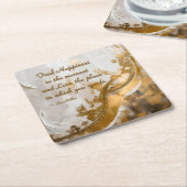 Finde Glück im Moment... Lee Hiller Quote Rechteckiger Pappuntersetzer (angewinkelt)