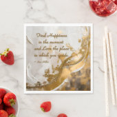 Finde Glück im Moment... Lee Hiller Quote Serviette (Beispiel)