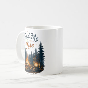 Finde mich am Lagerfeuer Camping Natur Kaffeetasse