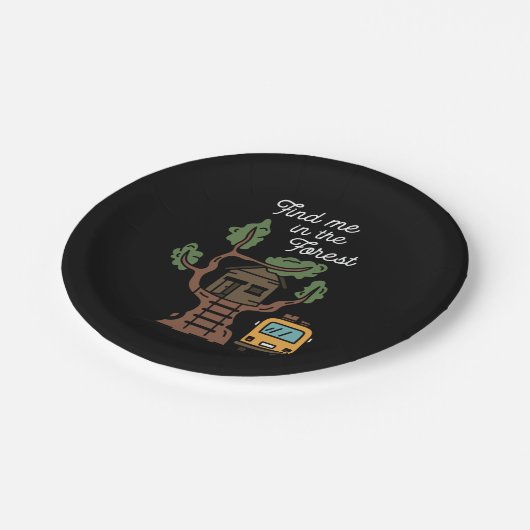 Finde mich im Wald Pappteller (Schrägansicht)