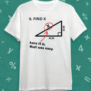Finde X-Shirt Lustige Mathe-Geometrie Dreiecks-Wit T-Shirt