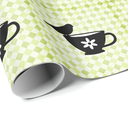 Finden auf Teacup-Silhouette Geschenkpapier (Rolleneckpunkt)