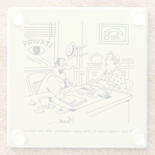 Finden der Verwandter Glasuntersetzer (Rückseite)