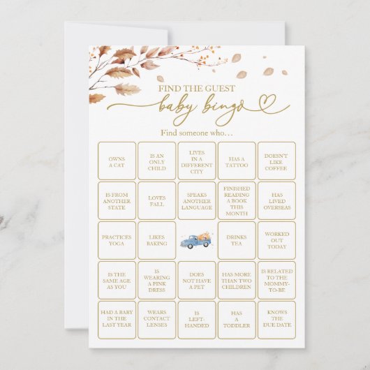 Finden Sie das Baby Bingo Game Einladung (Vorderseite)