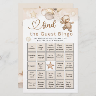 Finden Sie das Bingo Baby Bear Baby Shower Game