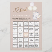 Finden Sie das Bingo Elephant Baby Shower Game (Vorderseite)
