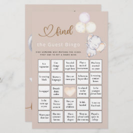 Finden Sie das Bingo Elephant Baby Shower Game