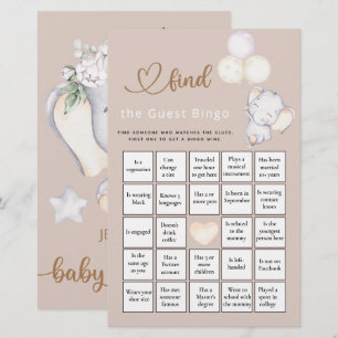 Finden Sie das Bingo Elephant Baby Shower Game