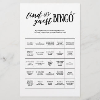 Finden Sie das Bingo Game für Hochzeit oder Bridal
