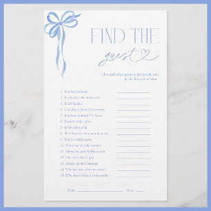 Finden Sie das Blue Bow Brautparty Game
