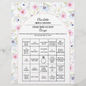 Finden Sie das Brautparty Bingo Floral Flyer (Vorne)