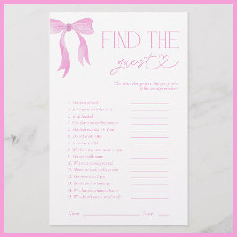 Finden Sie das Brautparty Gast Pink Bow