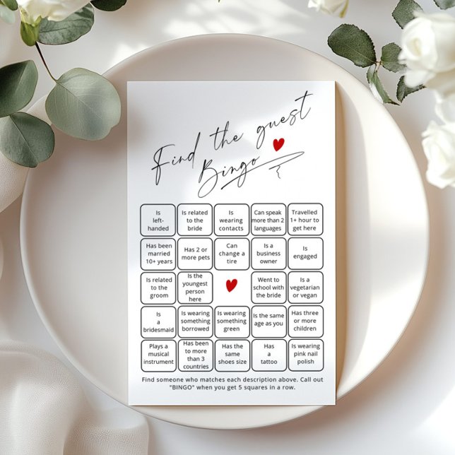 Finden Sie das Gast-Bingo Elegant-Skript-Bridal-Sp (Von Creator hochgeladen)