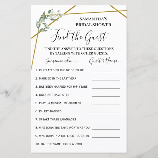 Finden Sie das Gast-Brautparty zweisprachig (Vorderseite)