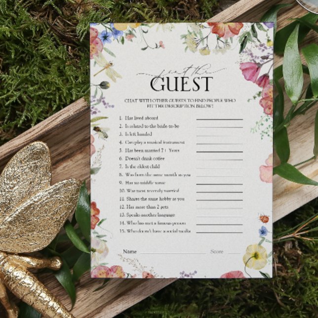 Finden Sie das Gast Pressed Floral Brautparty Game (Bridal Shower Game!)