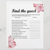 FINDEN SIE DAS GÄSTESPIEL BRIEFBOGEN (Vorne/Hinten)