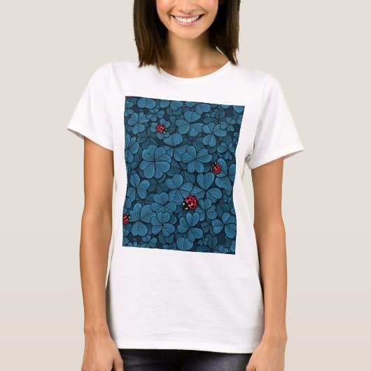 Finden Sie das glückliche Klee in blau und rot T-Shirt (Vorderseite)