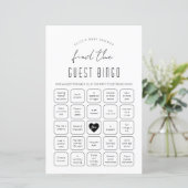 Finden Sie das Guest Bingo Baby Shower Game (Stehend Vorderseite)