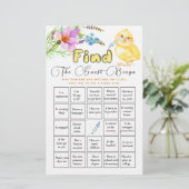 Finden Sie das Guest Bingo Little Chick Baby Showe (Stehend Vorderseite)