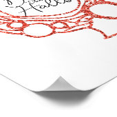 Finden Sie das Rote Glitzer-Poster der Hallen Poster (Ecke)