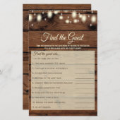 Finden Sie das rustikale Country Brautparty Game (Vorne/Hinten)