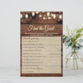 Finden Sie das rustikale Country Brautparty Game (Stehend Vorderseite)