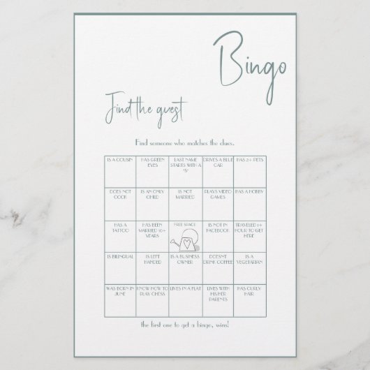 Finden Sie den Bingo Shower Game Flyer (Vorne)