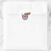Finden Sie den gebossenen Pixel-Ritter - Retro Art Quadratischer Aufkleber (Tasche)