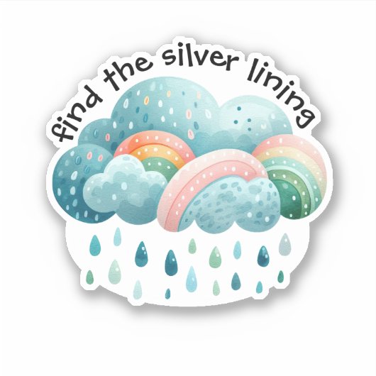 Finden Sie den silbernen Regenbogen Aufkleber (Vorderseite)