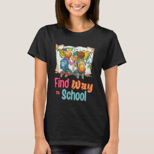 Finden Sie den Weg zur Schule auf der Karte. Zurüc T-Shirt
