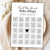 Finden Sie die Baby Shower Bingo Game Card Einladung
