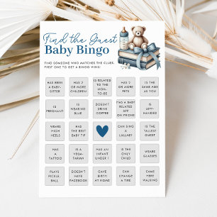 Finden Sie die Baby Shower Bingo Game Card Einladung
