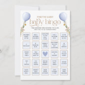 Finden Sie die Blue Balloon Baby Shower Game Card Einladung (Vorderseite)