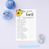 Finden Sie die Game Card des Brautparty Sunflowers Flyer (Einzeln)