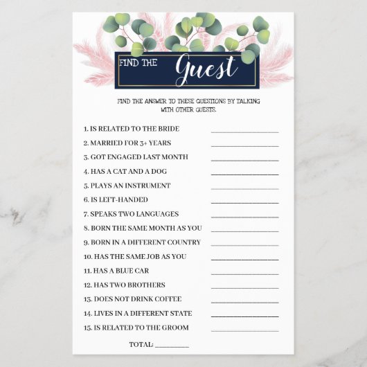 Finden Sie die GameCard des Pampas Grass Brautpart Flyer (Vorne)