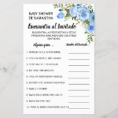 Finden Sie die Gast Baby Dusche zweisprachige Spie Flyer (Hinten)