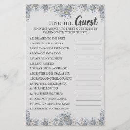 Finden Sie die Gast-Graue-Brautparty-Spielkarte Flyer