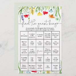 Finden Sie die Gäste bingo farbenfrohe Wildblumen