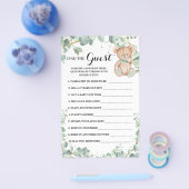 Finden Sie die Gästebar Greenery Baby Shower Game  Flyer (Einzeln)