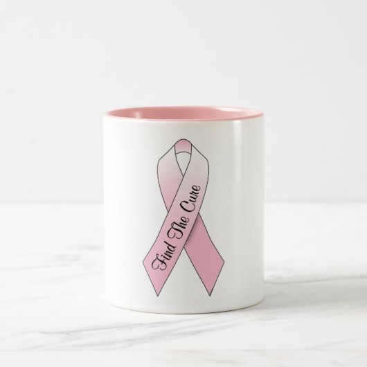 Finden Sie die heilende rosa Schleife Zweifarbige Tasse (Mittel)