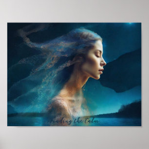 Finden Sie die ruhige AI Fantasy Digital Art Print Poster