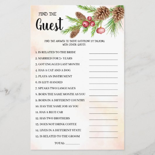 Finden Sie die Weihnachts-Brautparty-Game-Karte Flyer (Vorne)