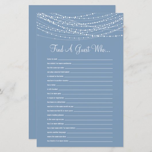 Finden Sie ein Gast Dusty Blue Lights Brautparty G (Vorne/Hinten)